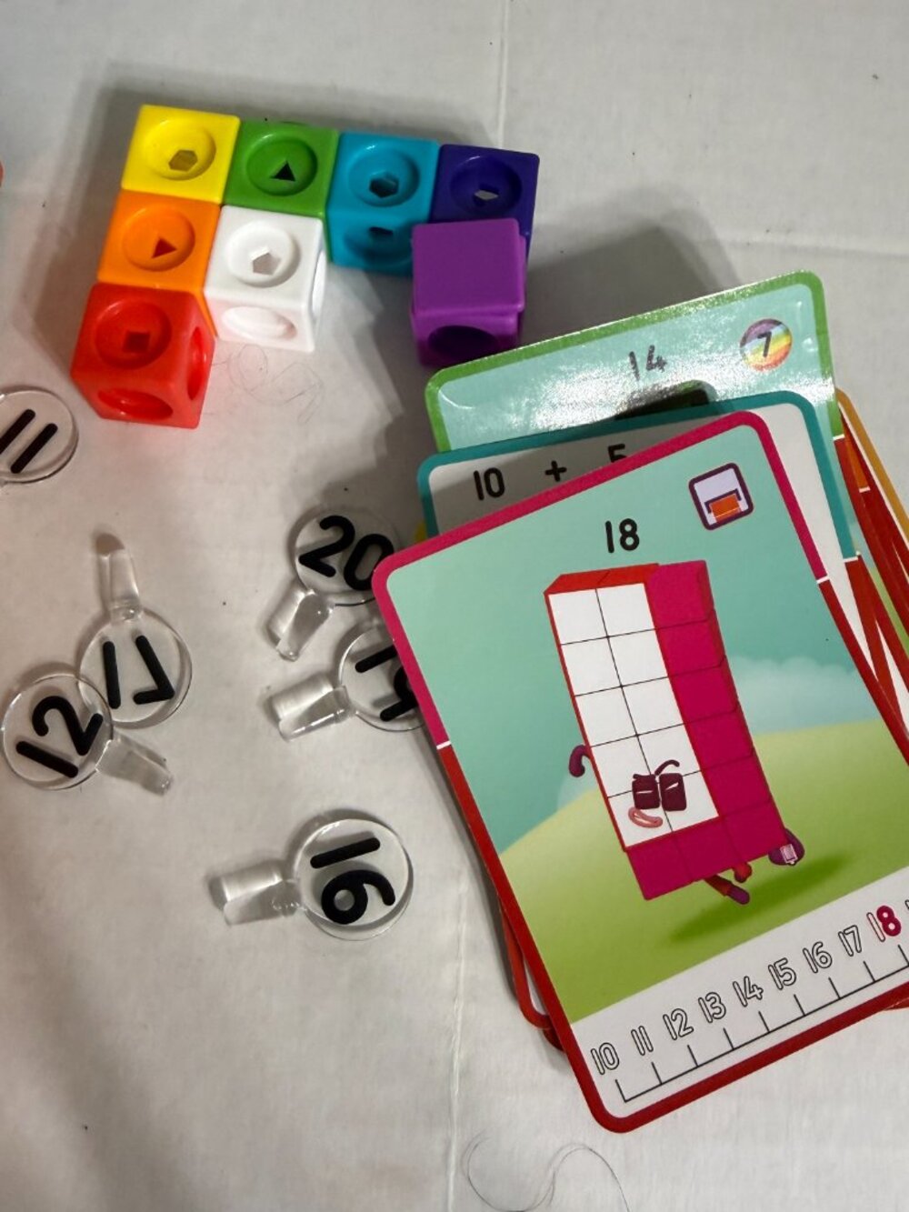 Number Blocks hand2mind MathLink Cubes Kids Multicolor 11-20 Activity Incomplete - Picture 5 of 5
